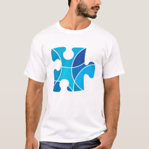 Camiseta Parte azul do quebra-cabeça