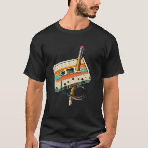 Camiseta Parte da Nostalgia da Fita Cassete de Lápis Antigo