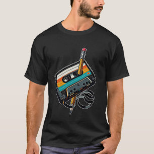 Camiseta Parte da Nostalgia da Fita Cassete de Lápis Antigo
