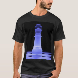 Camiseta Parte de incandescência azul do rei xadrez