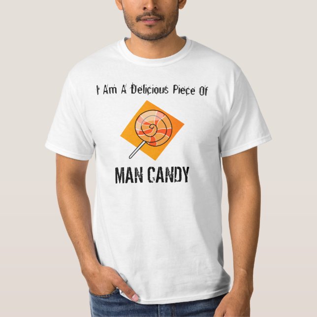 Camiseta Parte deliciosa de doces do homem (Frente)