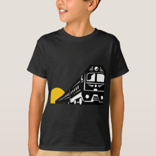 Camiseta Parte dianteira diesel do trem retro