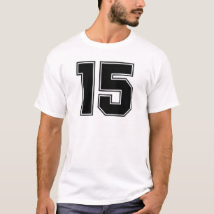 Camiseta Parte dianteira do número 15 e impressão da part