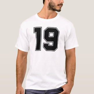 Camiseta Parte dianteira do número 19 e impressão da parte