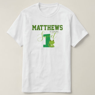 Camiseta Parte do primeiro aniversario do Sapo de roupa cor