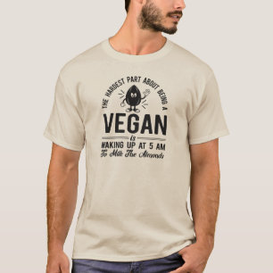 Camiseta Parte mais difícil de Vegan, Leite as amêndoas,