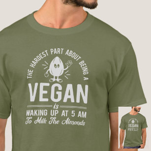 Camiseta Parte mais difícil de Vegan, Leite as amêndoas, Ve
