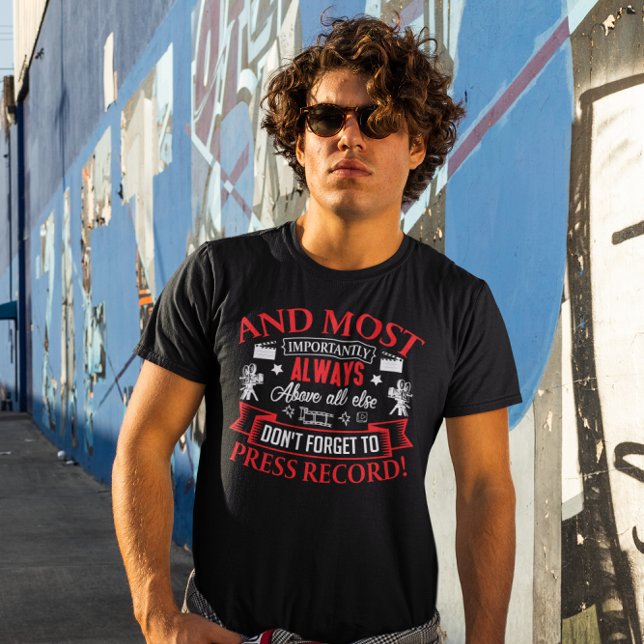 Camiseta Parte mais importante da filmagem - Cam Op engraça (Criador carregado)