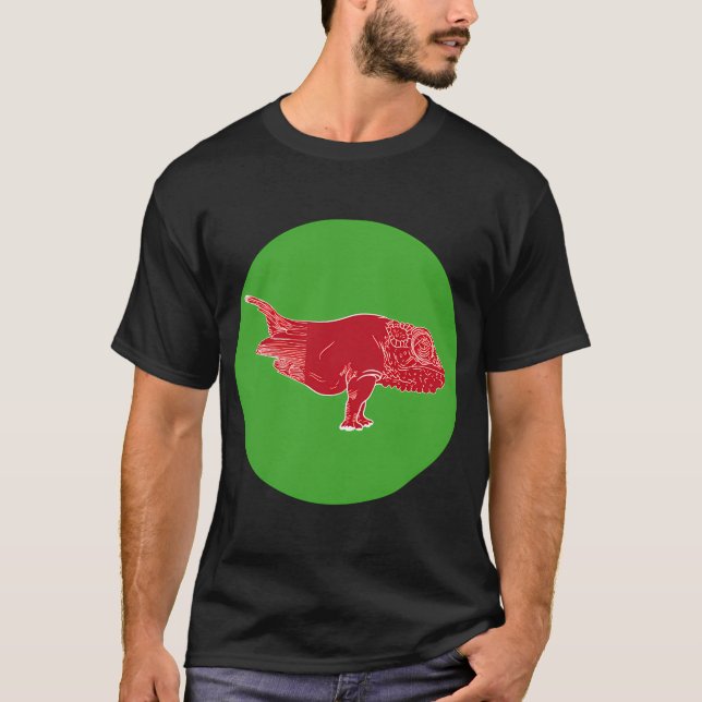 Camiseta Parte peixe parte rinoceronte e parte camaleão (Frente)