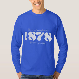 Camiseta parte superior 1878 sleeved longa azul