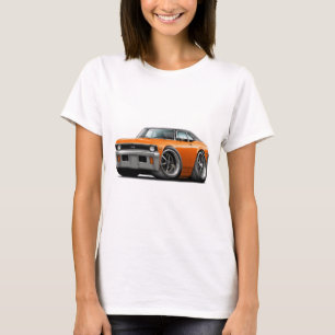 Camiseta Parte superior 1971-72 Alaranjado-Preta da nova