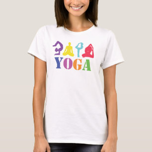 Camiseta Parte superior colorida do design da ioga