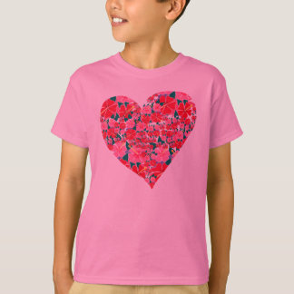 Camiseta Parte superior da arte: Coração bonito do hibiscus