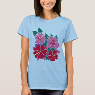 Camiseta Parte superior da arte: Flores do hibiscus da