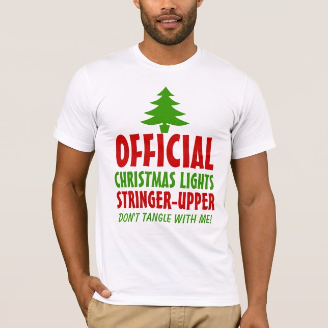 Camiseta Parte superior da longarina das luzes de Natal (Frente)