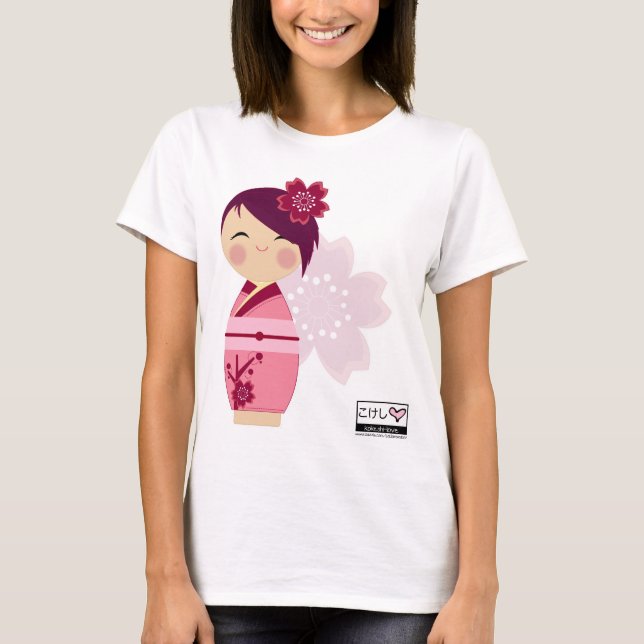 Camiseta Parte superior de Kokeshi Sakura (Frente)
