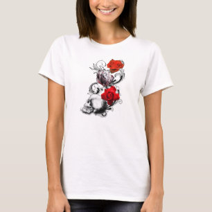 Camiseta Parte superior do design do crânio