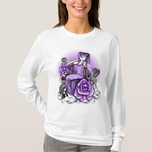 Camiseta Parte superior feericamente cor-de-rosa da violeta