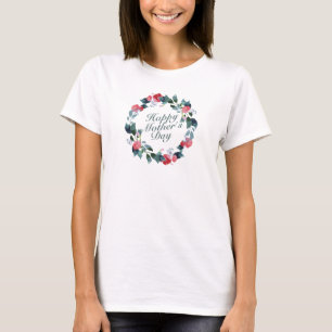 Camiseta Parte superior floral do círculo do dia das mães