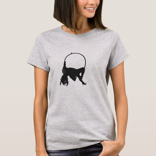 Camiseta Parte superior fraca circular do ajustado da aro (Frente)