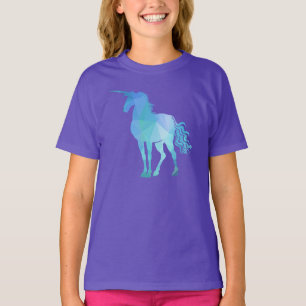 Camiseta Parte superior moderna do unicórnio da menina