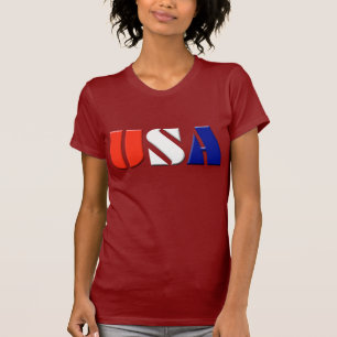 Camiseta Parte superior patriótica dos EUA das senhoras