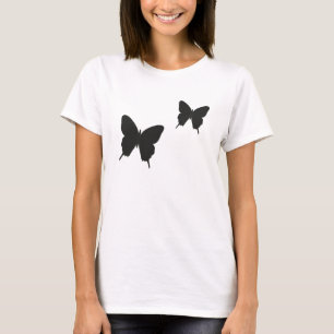 Camiseta Parte superior romântica moderna preto e branco d