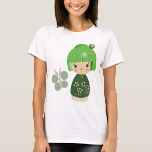 Camiseta Parte superior verde das correias de espaguetes da