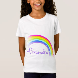 Camiseta parte superior violeta de 9 meninas do arco-íris