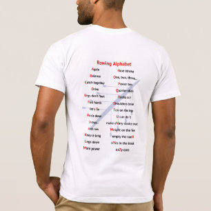 Camiseta Parte traseira do alfabeto do enfileiramento do