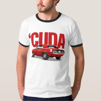 Camiseta 'Parte traseira vermelha de Cuda com texto