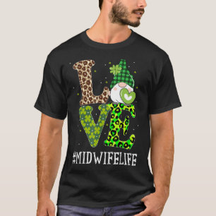 Camiseta Parteira Adorava Dia de São Patrício Gnomo Mulhere