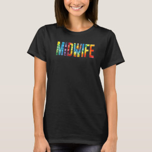 Camiseta Parteira Apreciação Dia De Tie Dye Para Mulheres P