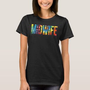 Camiseta Parteira Apreciação Dia De Tie Dye Para Mulheres P