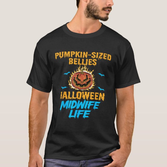 Camiseta Parteira Halloween Assistente de Nascimento OB Enf (Frente)
