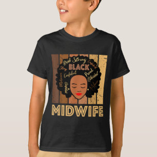 Camiseta Parteira Negra Forte Mulheres Afro-Americanas