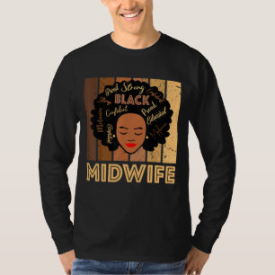 Camiseta Parteira Negra Forte Mulheres Afro-Americanas