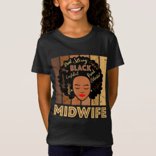 Camiseta Parteira Negra Forte Mulheres Afro-Americanas