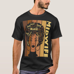 Camiseta Parteira Negra Forte Mulheres Afro-Americanas Afri