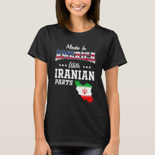 Camiseta Partes Americanas Iranianas Mapa do Irã Bandeira d