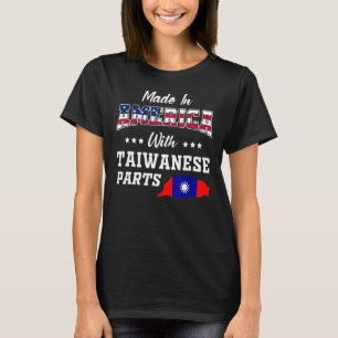 Camiseta Partes de Taiwan da América Mapa EUA Sinalizador A