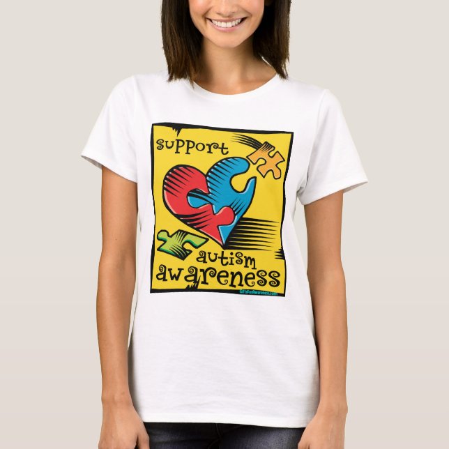 Camiseta Partes do quebra-cabeça do coração da consciência (Frente)