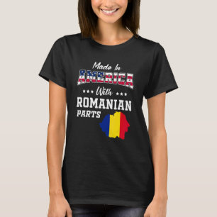 Camiseta Partes Romenas da América Romênia Mapa Bandeira EU