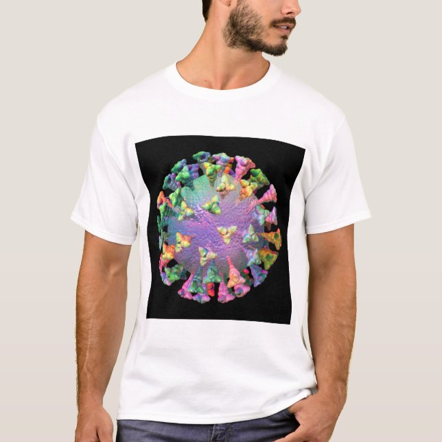 Camiseta Partícula do vírus Rainbow Coronavirus COVID (Frente)