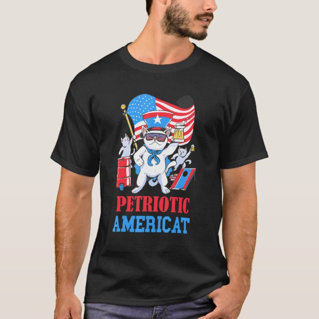 Camiseta Partido Americista Petriótico, Gato Americano, 4 D (Frente)