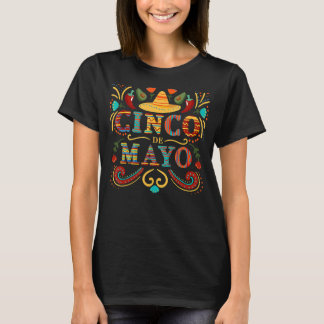 Camiseta Partido Cinco de Mayo Sombrero Chili Tacos Avocado