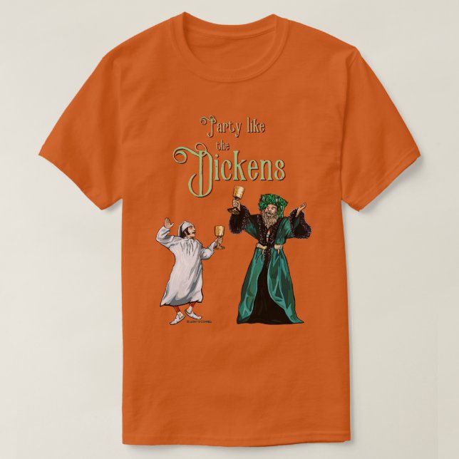 Camiseta Partido Como a Versão do Scrooge Dickens (Frente do Design)