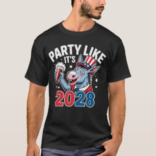 Camiseta Partido como é 2028 - Inebriado Democrata Donkey