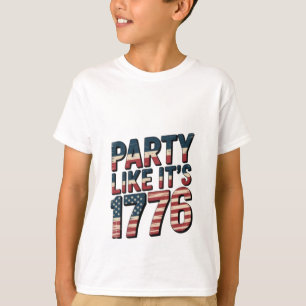 Camiseta Partido Como Ele É 1776, 4 De Julho, USA Flag, Ame