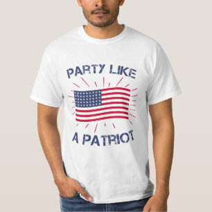 Camiseta Partido Como um Patriota - Orgulho dos EUA e Verme